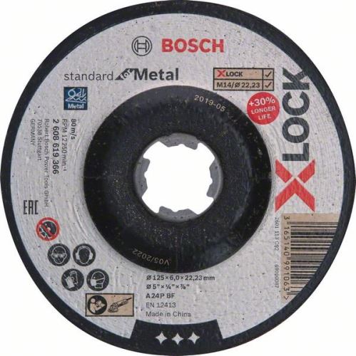 BOSCH X-LOCK lihvketas SfM 125x6mm; T27 A 24 P BF (10 tk) 2608619366