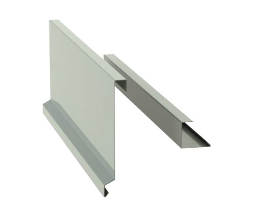 Tuuleplekk plastikust sindlile RŠ 375, Prefalz stucco, Helehall P.10 RAL 7005