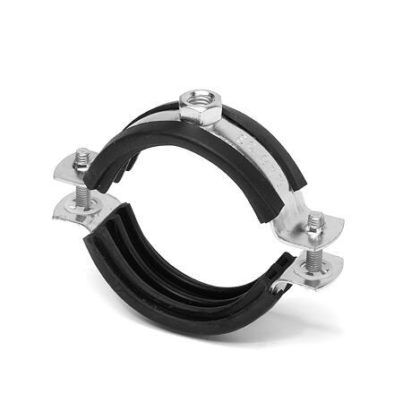 Kahe kruviga kinnitusklamber M8, 31–38 1“, A4 kummisisuga / pakis 1 tk
