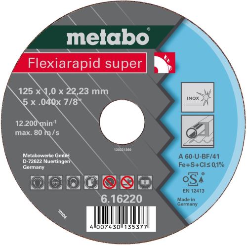METABO Lõikeketas - roostevaba-FLEXIARAPID SUPER 115x0,8x22.2 616208000